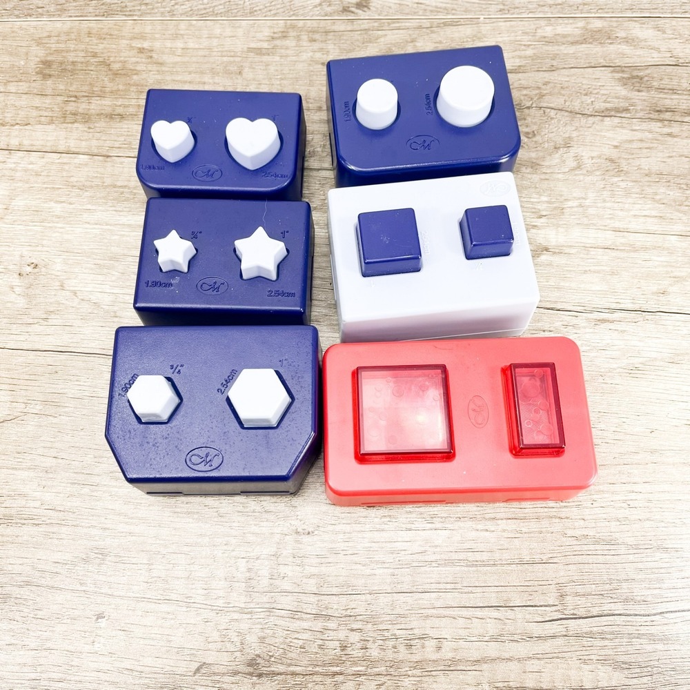 6 Creative Memories CM Punches of Various Sizes - Circle, Star, Square, More